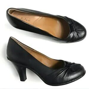 Soft Shoe Twist Knot Soft Black Leather Comfort Dress Work Pumps Loafer Heels 11